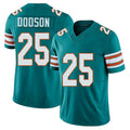 Miami #25 Dodson Player Football V Neck Short Sleeve Aqua Jersey Tyrel For Men Youth Women Gift