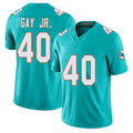 Miami #40 Gay Jr. Player Football V Neck Short Sleeve Jersey Aqua Willie For Men Youth Women Gift