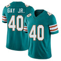 Miami #40 Gay Jr. Player Football V Neck Short Sleeve Aqua Jersey Willie For Men Youth Women Gift