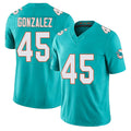 Miami #45 Gonzalez Player Football V Neck Short Sleeve Jersey Aqua Zane For Men Youth Women Gift