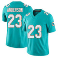 Miami #23 Anderson Player Football V Neck Short Sleeve Jersey Aqua Zayne For Men Youth Women Gift