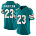 Miami #23 Anderson Player Football V Neck Short Sleeve Aqua Jersey Zayne For Men Youth Women Gift