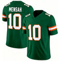 Miami FL #10 Mensah Player College Football V Neck Short Sleeve Green Jersey Darian For Men Youth Women