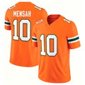 Miami FL #10 Mensah Player College Football V Neck Short Sleeve Orange Jersey Darian For Men Youth Women