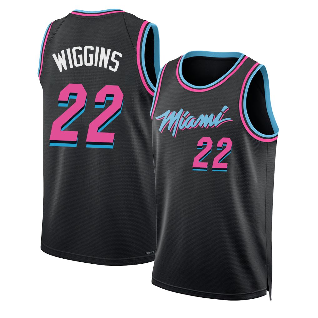 Miami #22 Wiggins Player Basketball Sleeveless Black Jersey Andrew For Adult Youth