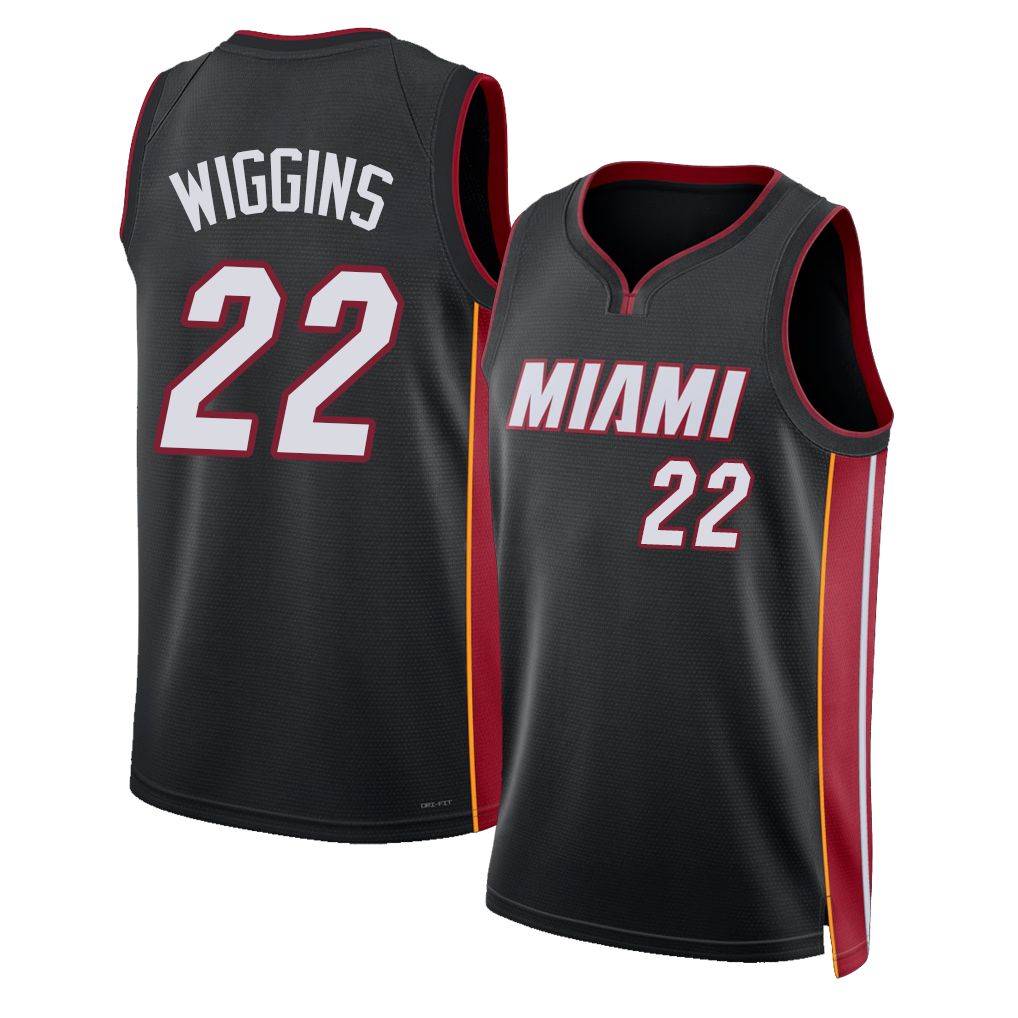 Miami #22 Wiggins Player Basketball Sleeveless Black Jersey Andrew For Adult Youth