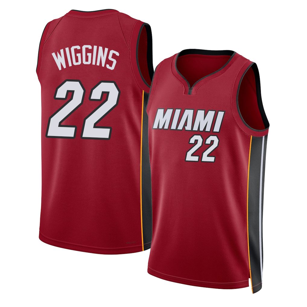 Miami #22 Wiggins Player Basketball Sleeveless Red Jersey Andrew For Adult Youth