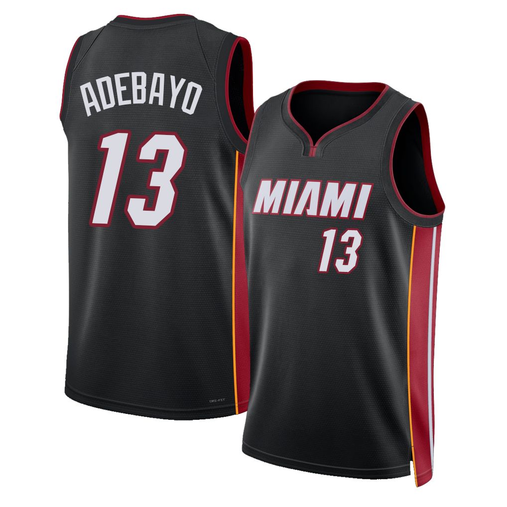 Miami #13 Adebayo Player Basketball Sleeveless Black Jersey Bam For Adult Youth