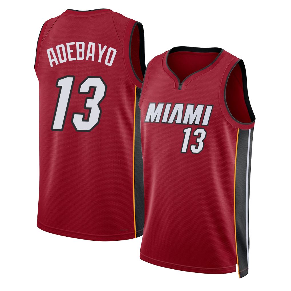 Miami #13 Adebayo Player Basketball Sleeveless Red Jersey Bam For Adult Youth