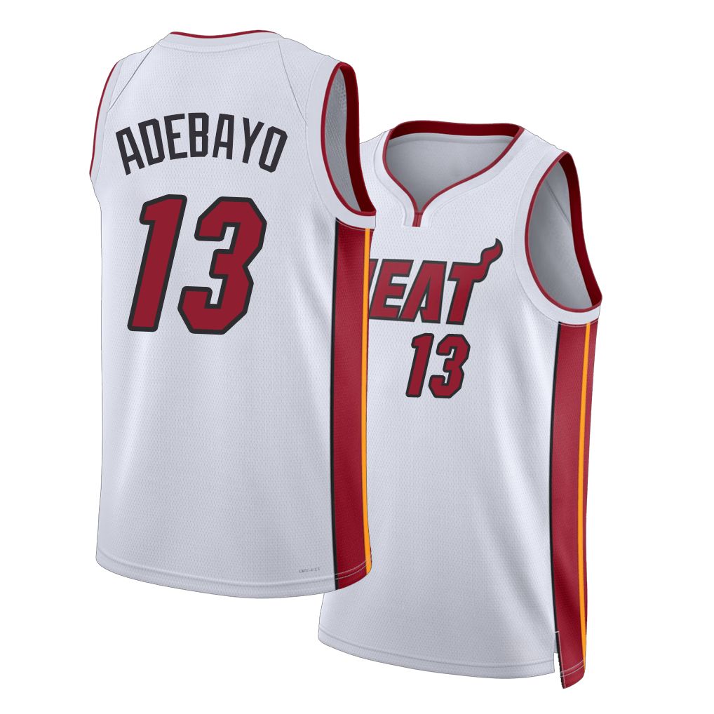 Miami #13 Adebayo Player Basketball Sleeveless White Jersey Bam For Adult Youth
