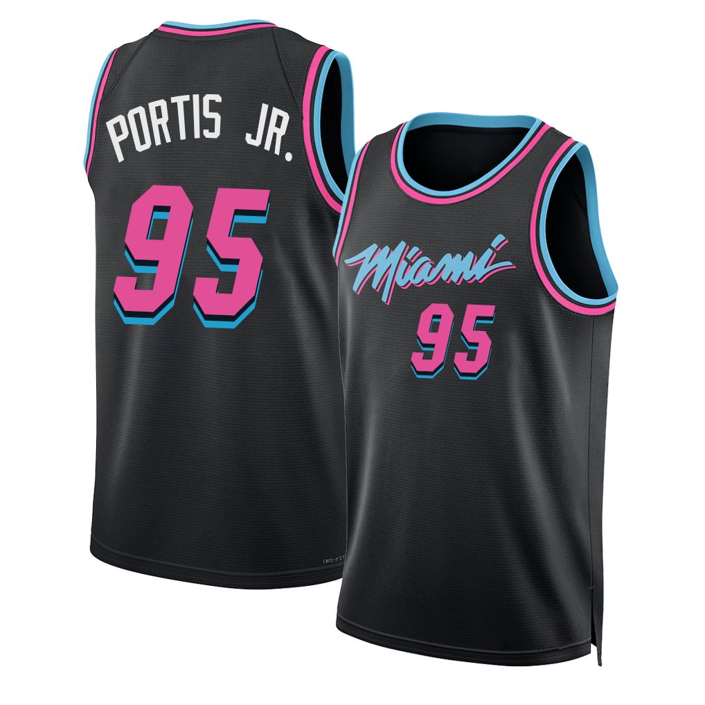 Miami #95 Portis Jr. Player Basketball Sleeveless Black Jersey Bobby For Adult Youth