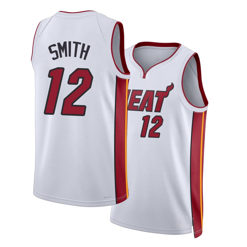 Miami #12 Smith Player Basketball Sleeveless White Jersey Dru For Adult Youth
