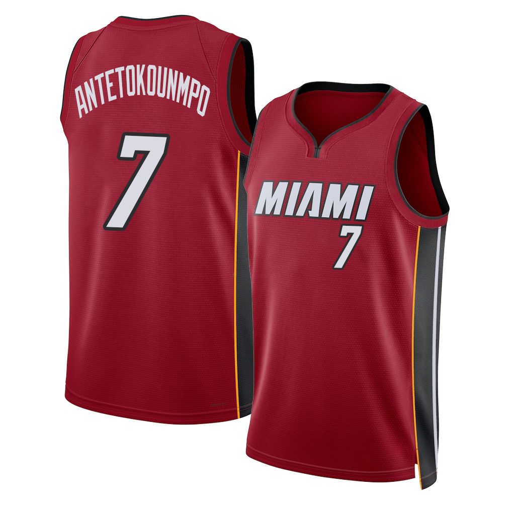Miami #7 Antetokounmpo Player Basketball Sleeveless Red Jersey Giannis For Adult Youth