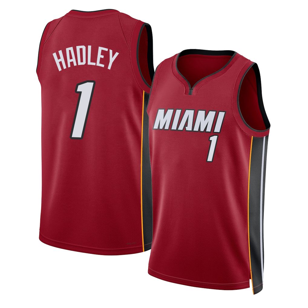 Miami #1 Hadley Player Basketball Sleeveless Red Jersey J'Vonne For Adult Youth