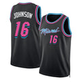 Miami #16 Johnson Player Basketball Sleeveless Black Jersey Keshad For Adult Youth