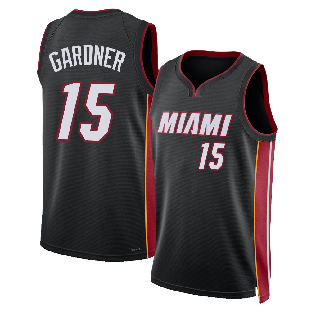 Miami #15 Gardner Player Basketball Sleeveless Black Jersey Myron For Adult Youth