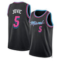 Miami #5 Jovic Player Basketball Sleeveless Black Jersey Nikola For Adult Youth