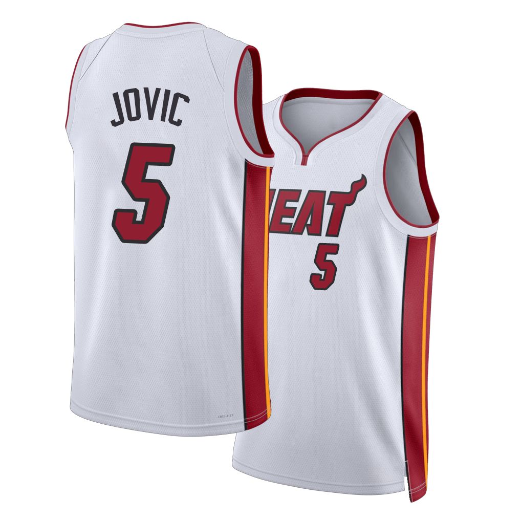 Miami #5 Jovic Player Basketball Sleeveless White Jersey Nikola For Adult Youth