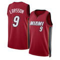 Miami #9 Larsson Player Basketball Sleeveless Red Jersey Pelle For Adult Youth