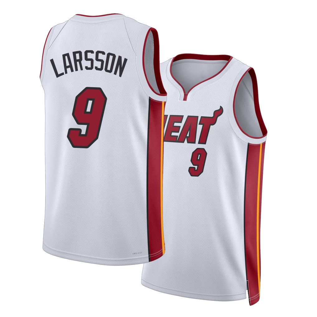 Miami #9 Larsson Player Basketball Sleeveless White Jersey Pelle For Adult Youth