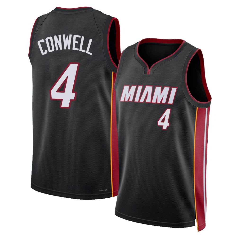 Miami #4 Conwell Player Basketball Sleeveless Black Jersey Ryan For Adult Youth