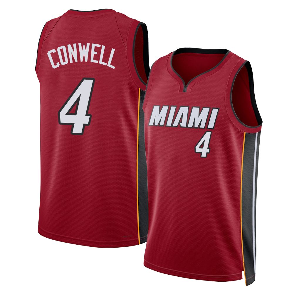 Miami #4 Conwell Player Basketball Sleeveless Red Jersey Ryan For Adult Youth