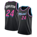 Miami #24 Donaldson Player Basketball Sleeveless Black Jersey Tre For Adult Youth