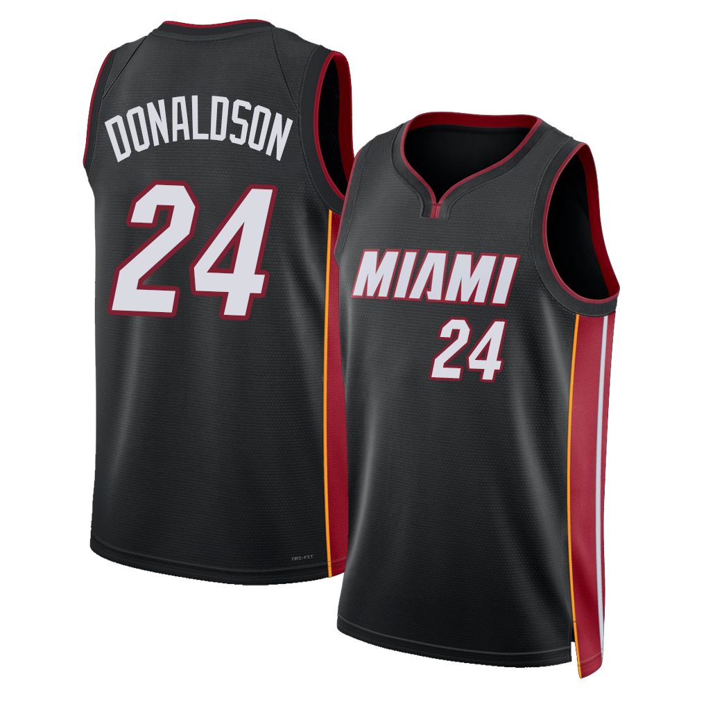 Miami #24 Donaldson Player Basketball Sleeveless Black Jersey Tre For Adult Youth