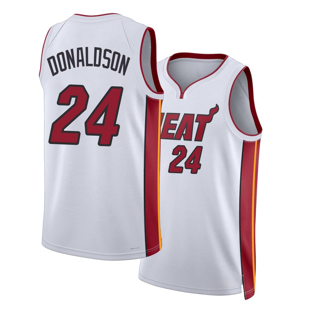 Miami #24 Donaldson Player Basketball Sleeveless White Jersey Tre For Adult Youth