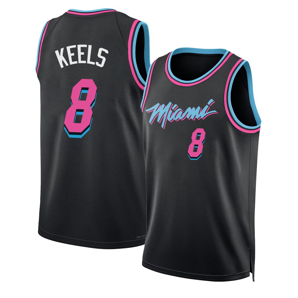 Miami #8 Keels Player Basketball Sleeveless Black Jersey Trevor For Adult Youth