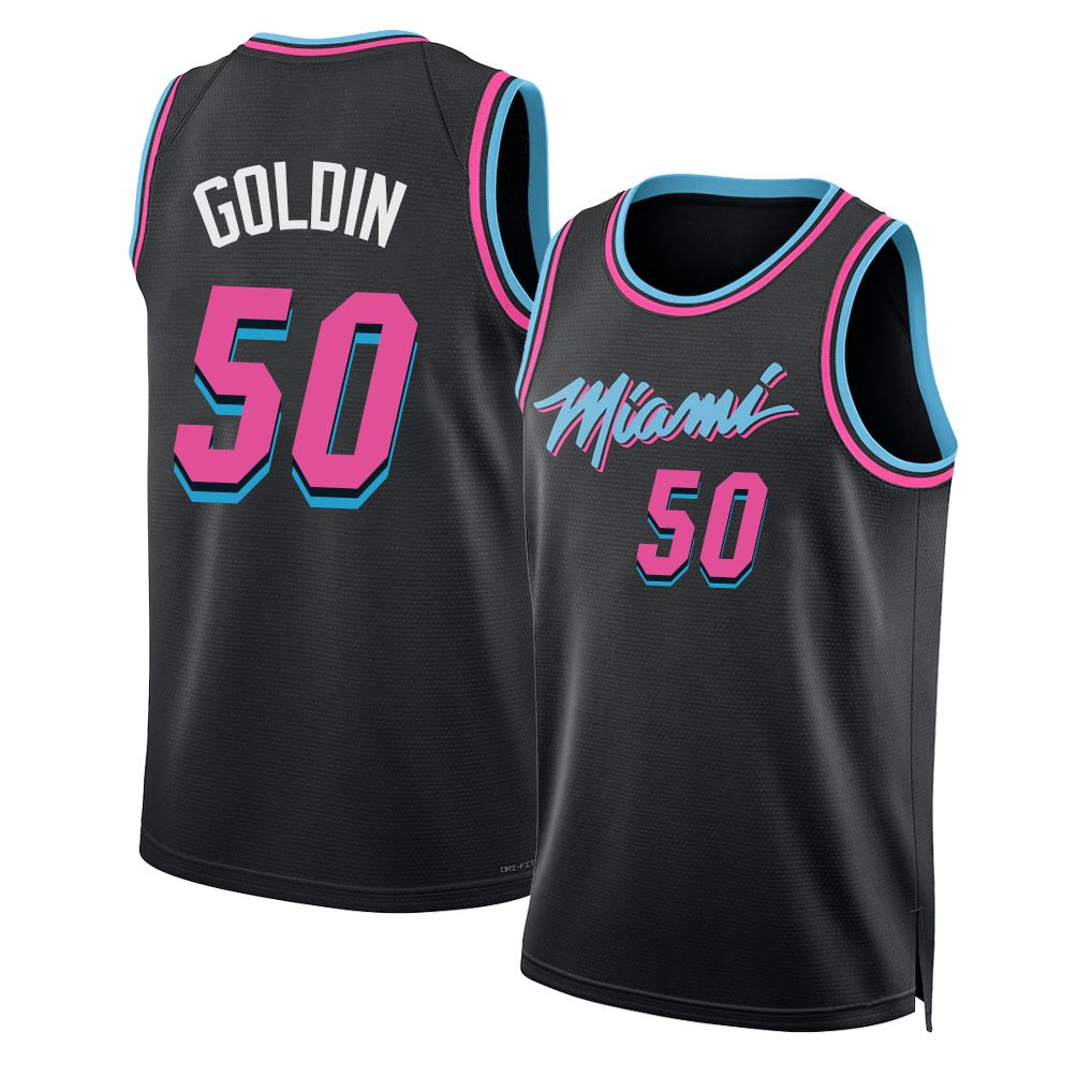 Miami #50 Goldin Player Basketball Sleeveless Black Jersey Vladislav For Adult Youth