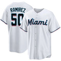 Miami #50 Ramírez Player Baseball Short Sleeve White Jersey Agustín For Men Women Youth Gift