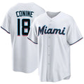 Miami #18 Conine Player Baseball Short Sleeve White Jersey Griffin For Men Women Youth Gift