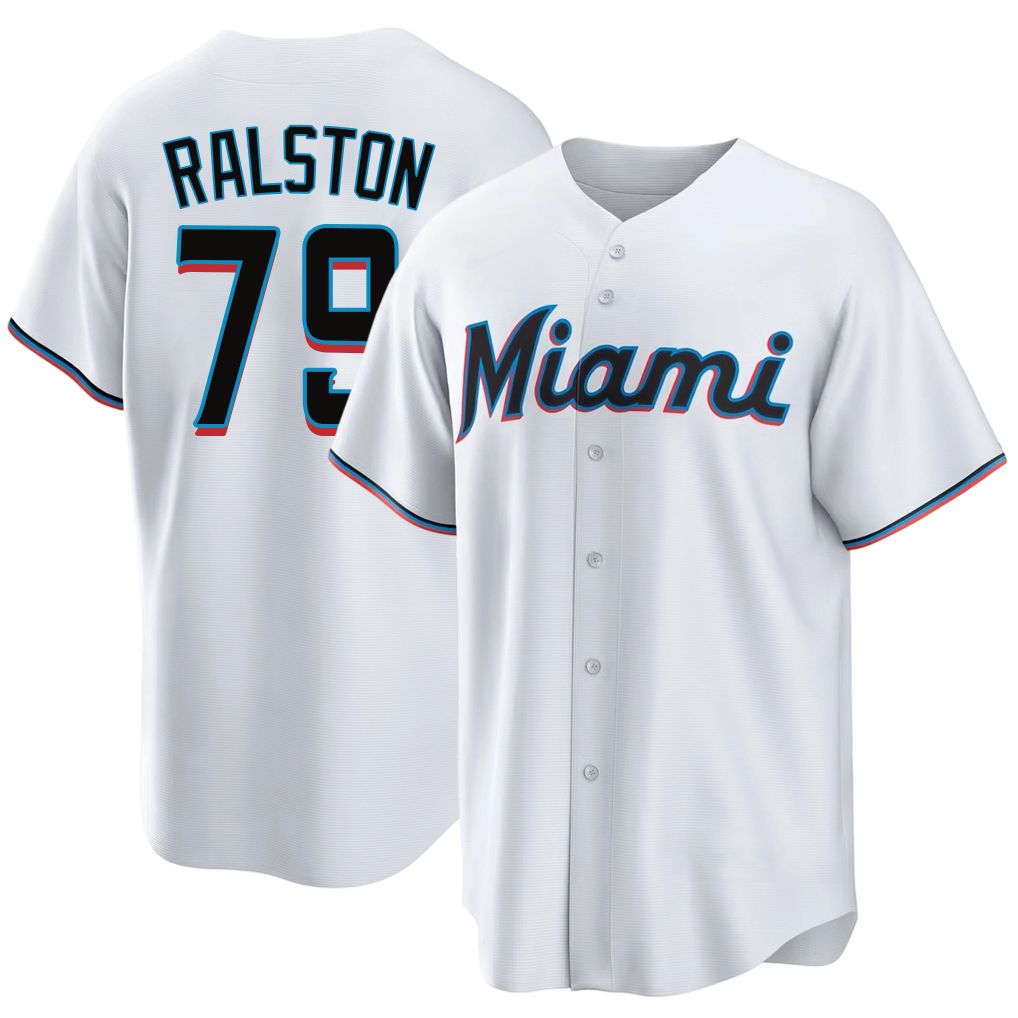 Miami #79 Ralston Player Baseball Short Sleeve White Jersey Jack For Men Women Youth Gift