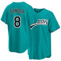 Miami #8 Sanoja Player Baseball Short Sleeve Teal Jersey Javier For Men Women Youth Gift