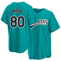 Miami #80 Mack Player Baseball Short Sleeve Teal Jersey Joe For Men Women Youth Gift