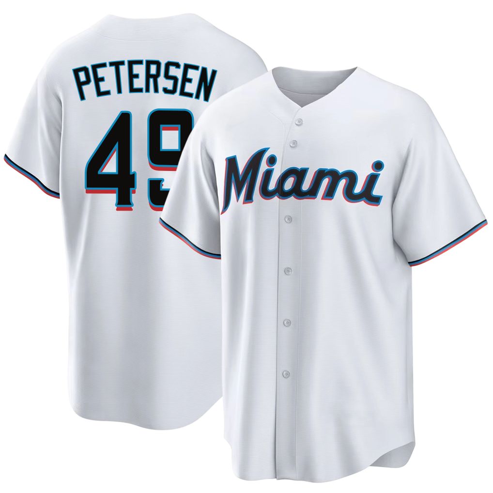 Miami #49 Petersen Player Baseball Short Sleeve White Jersey Michael For Men Women Youth Gift