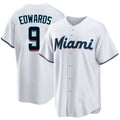 Miami #9 Edwards Player Baseball Short Sleeve White Jersey Xavier For Men Women Youth Gift