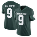 Michigan St. #9 Walker III Player College Football V Neck Short Sleeve Green Jersey Kenneth For Men Youth Women