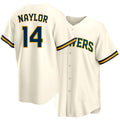 Milwaukee #14 Naylor Player Baseball Short Sleeve Cream Jersey Bo For Men Women Youth Gift