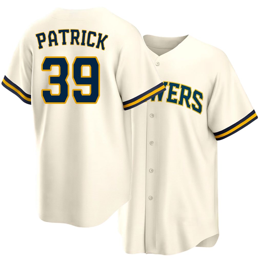 Milwaukee #39 Patrick Player Baseball Short Sleeve Cream Jersey Chad For Men Women Youth Gift