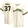 Milwaukee #37 Hall Player Baseball Short Sleeve Cream Jersey DL For Men Women Youth Gift