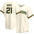 Milwaukee #21 May Player Baseball Short Sleeve Cream Jersey Dustin For Men Women Youth Gift