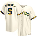 Milwaukee #5 Mitchell Player Baseball Short Sleeve Cream Jersey Garrett For Men Women Youth Gift