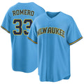 Milwaukee #33 Romero Player Baseball Short Sleeve Light Blue Jersey JoJo For Men Women Youth Gift