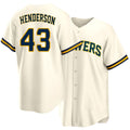 Milwaukee #43 Henderson Player Baseball Short Sleeve Cream Jersey Logan For Men Women Youth Gift