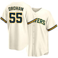 Milwaukee #55 Drohan Player Baseball Short Sleeve Cream Jersey Shane For Men Women Youth Gift