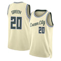 Milwaukee #20 Green Player Basketball Sleeveless Cream Jersey AJ For Adult Youth