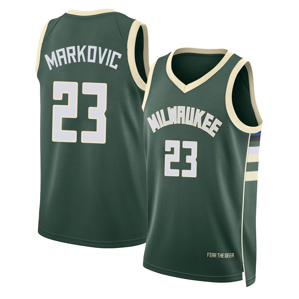 Milwaukee #23 Markovic Player Basketball Sleeveless Green Jersey Bogoljub For Adult Youth