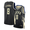 Milwaukee #8 LeVert Player Basketball Sleeveless Black Jersey Caris For Adult Youth